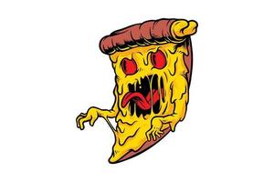 desenho de monstro de pizza vetor