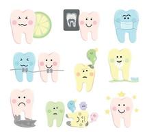 conjunto de caracteres de dentes vetor