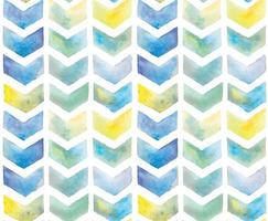 padrão sem emenda de chevron de ilustração das ações. ornamento de chevron em ziguezague aquarela isolado no fundo branco. cores brilhantes azul e amarelo com um gradiente. fundo de textura aquarela chevron. vetor