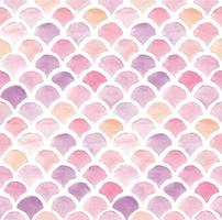 padrão sem emenda de ilustração das ações. aquarela desenho peixe squama chevron, conchas. cor rosa em um fundo branco. saco de peixe colorido. design bonito para papel de parede, têxtil, tecido. vetor