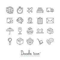 doodle ícones de logística
