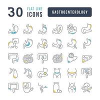 conjunto de ícones lineares de gastroenterologia vetor