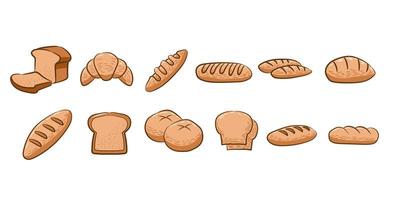 conjunto de elementos de pão