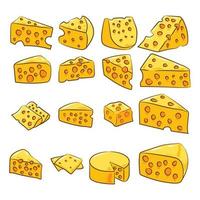 conjunto de queijo dos desenhos animados vetor
