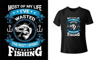 design de camiseta de pesca vetor