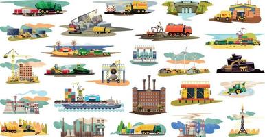 ilustrações de indústrias e serviços industriais vetor