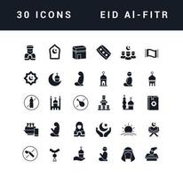 vetor ícones simples de eid al-fitr