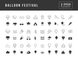 vetor ícones simples do festival de balão