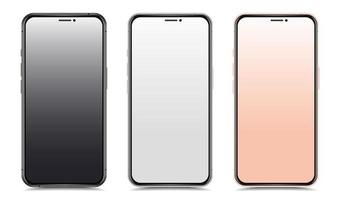conjunto de smartphones em várias cores vetor