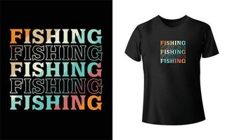 design de camiseta de pesca vetor