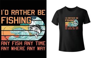 design de camiseta de pesca vetor