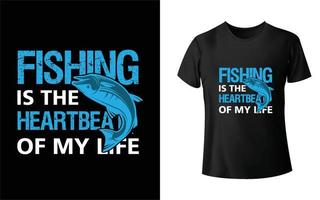 design de camiseta de pesca vetor