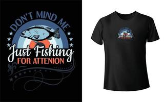 design de camiseta de pesca vetor