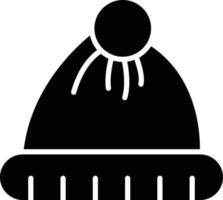 ícone de glifo de chapéu de lã vetor