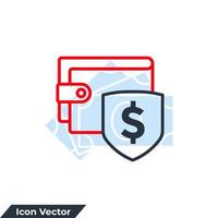 proteção carteira ícone logotipo ilustração vetorial. modelo de símbolo de pagamentos de segurança para coleção de design gráfico e web vetor