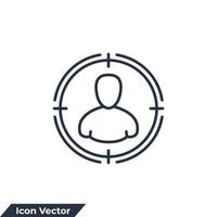 cabeça caça ícone logotipo ilustração vetorial. modelo de símbolo de recrutamento para coleção de design gráfico e web vetor