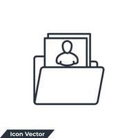 ilustração em vetor portfólio ícone logotipo. modelo de símbolo de pasta para coleção de design gráfico e web