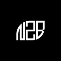 design de logotipo de carta nzb em fundo preto. conceito de logotipo de letra de iniciais criativas nzb. design de letra nzb. vetor