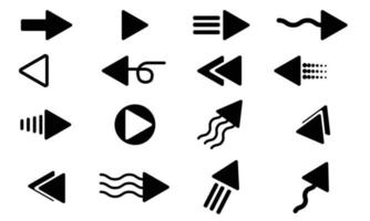 setas pretas definir ícones. coleção de vetores de seta. flecha. cursor. setas simples modernas. ilustração vetorial