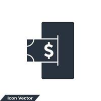 ilustração em vetor logotipo ícone do banco móvel. modelo de símbolo de dinheiro de transferência móvel para coleção de design gráfico e web