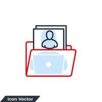 ilustração em vetor portfólio ícone logotipo. modelo de símbolo de pasta para coleção de design gráfico e web