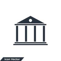 banco edifício ícone logotipo ilustração vetorial. modelo de símbolo bancário para coleção de design gráfico e web vetor