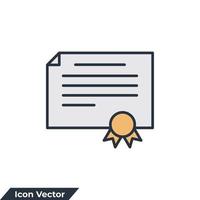 certificado ícone logotipo ilustração vetorial. modelo de símbolo de conquista para coleção de design gráfico e web vetor