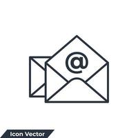 ilustração em vetor e-mail ícone logotipo. modelo de símbolo de correio de envelope para coleção de design gráfico e web