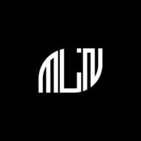design de logotipo de carta mln em fundo preto. conceito de logotipo de letra de iniciais criativas mln. design de letras mln. vetor