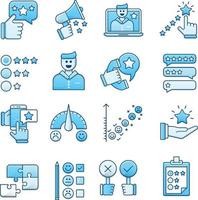 conjunto de ícones vetoriais relacionados ao feedback. contém ícones como debate, apreciações, classificação e muito mais. vetor