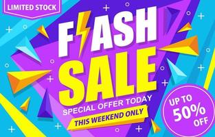 cartaz de paisagem de promoção de oferta especial de modelo de venda flash vetor