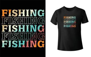 design de camiseta de pesca vetor