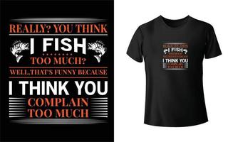 design de camiseta de pesca vetor