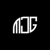 design de logotipo de carta mjg em fundo preto. conceito de logotipo de letra de iniciais criativas mjg. design de letra mjg. vetor