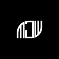 design de logotipo de letra mjw em fundo preto. conceito de logotipo de letra de iniciais criativas mjw. design de letra mjw. vetor