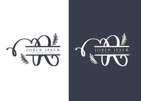 modelo de design de logotipo floral minimalista letra r vetor