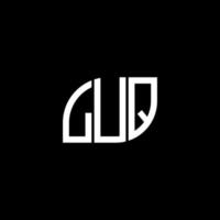 design de logotipo de letra luq em fundo preto. luq conceito de logotipo de letra de iniciais criativas. design de letra luq. vetor