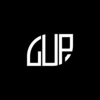 lup design de logotipo de carta em fundo preto. lup conceito de logotipo de letra de iniciais criativas. desenho de letra lup. vetor