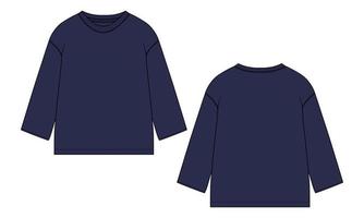 modelo de ilustração vetorial de desenho plano de moda de camisola de manga longa de lã de algodão vetor