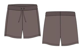 meninos suor shorts calça desenho técnico modelo de ilustração vetorial de desenho plano de moda. vetor