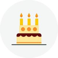 círculo plano de bolo de aniversário vetor