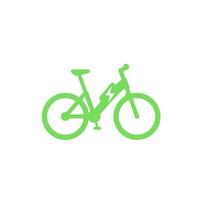 ícone de bicicleta elétrica, e-bike isolada em branco vetor
