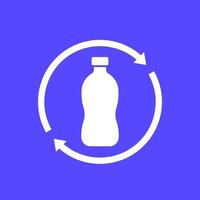 ícone de vetor de reciclagem de garrafa de plástico