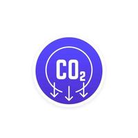 gás co2, ícone de vetor de redução de emissões de carbono para web
