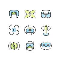 conjunto de ícones de arte de linha para tecnologia 360 vetor