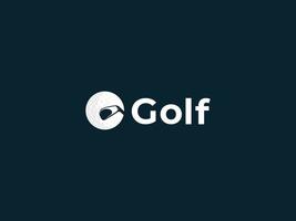 letra g com conceito de design de logotipo de ícone de bola de golfe e bastão pro vector