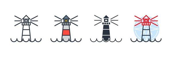 ilustração em vetor logotipo ícone farol. modelo de símbolo de farol para coleção de design gráfico e web