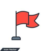 bandeira ícone logotipo ilustração vetorial. modelo de símbolo de bandeira para coleção de design gráfico e web vetor