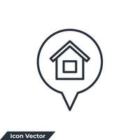 ilustração em vetor logotipo de ícone de localização em casa. modelo de símbolo de endereço para coleção de design gráfico e web