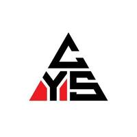 design de logotipo de letra de triângulo cys com forma de triângulo. monograma de design de logotipo de triângulo cis. modelo de logotipo de vetor de triângulo cys com cor vermelha. cys logotipo triangular simples, elegante e luxuoso.